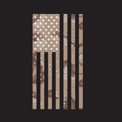 American Flag Desert Storm Gulf War Camo Military Camouflage Silhouette USA United States Patriotic