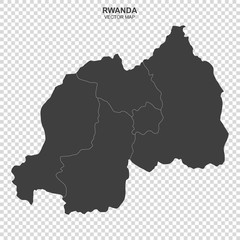 Obraz premium political map of Rwanda isolated on transparent background
