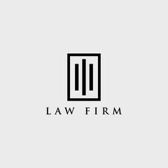 Law firm line trend logo icon vector design.