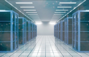Abstract of modern high tech internet data center room