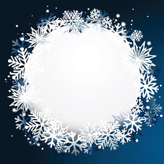 Christmas abstract background with snow and stars