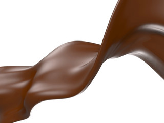 Shiny sweet chocolate liquid splash.