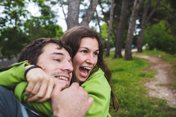 Man and woman have fun.