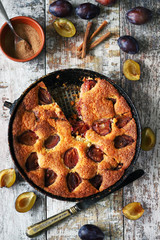 Plum homemade pie. New York Times plum pie.