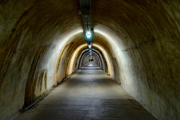 Abandoned tunnel, 2 world war, architecture, minimalism