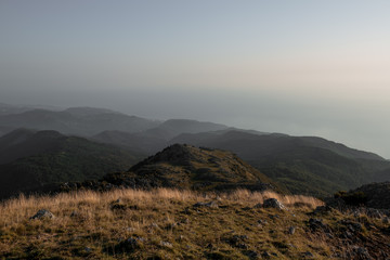 sunset in mountains