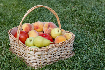 Fresh vegetables and fruits in basket