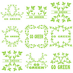 Set of abstract vegan concept background. Go green vector image.
