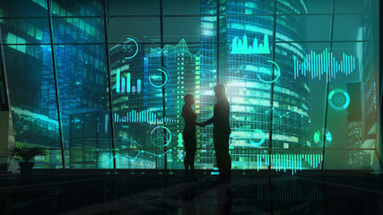 A moment of handshake of business people.