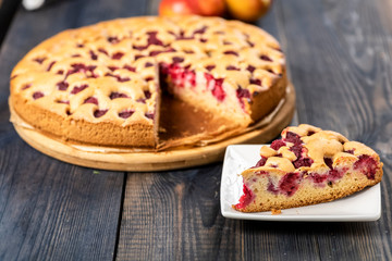 homemade cake with fruit