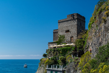 Fototapeta premium Castle of Monterosso al mare in Italy, the cinque terre