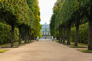 Autumn Park in Pushkin. Saint-Petersburg. Morning.