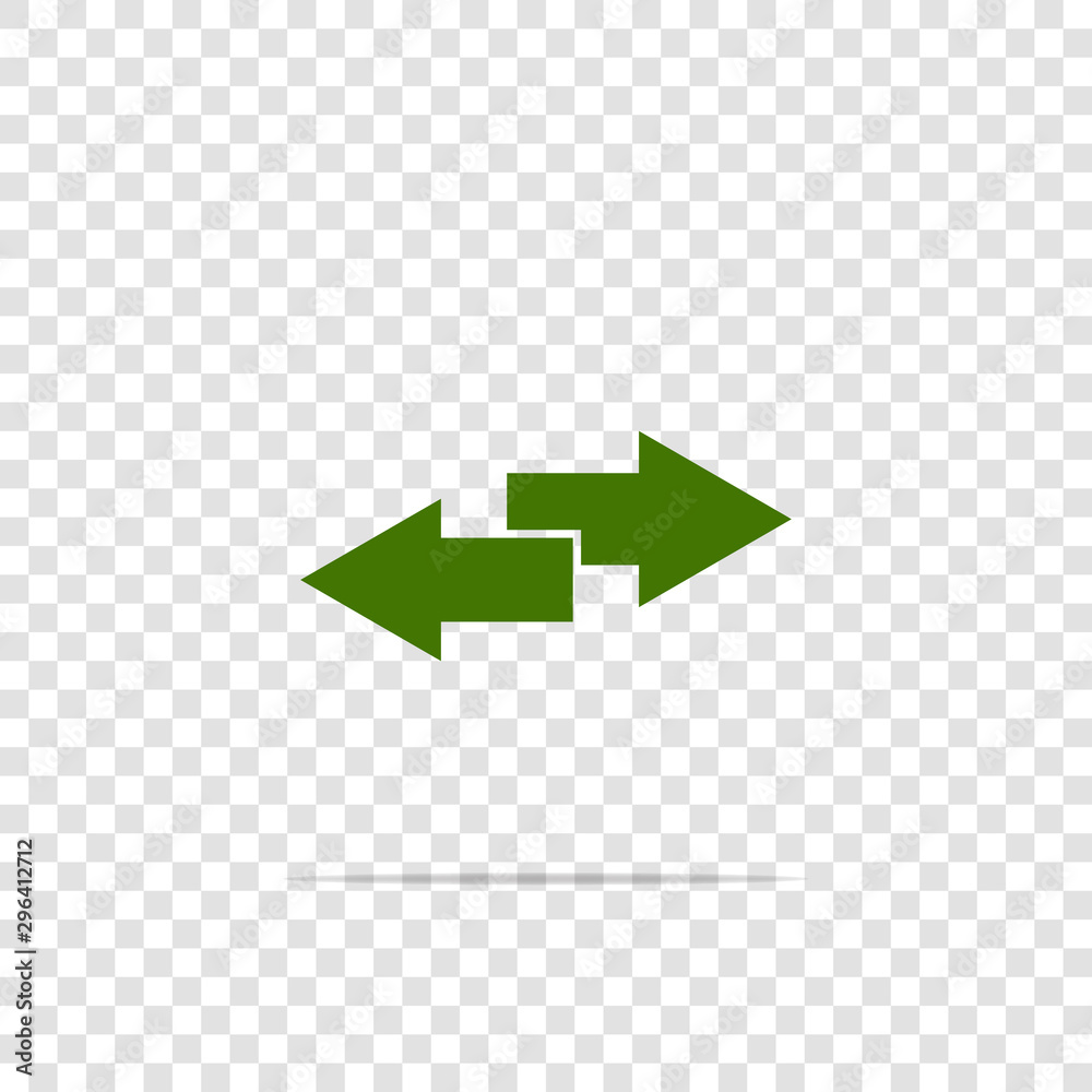 Wall mural vector image two arrows. right arrow and left arrow. the icon shows the direction on transparent bac