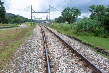 Obraz premium railway in the forest