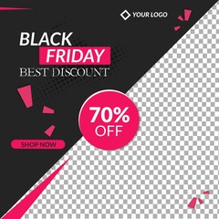 editable black friday modern sale banner for web, poster design template, vector illustrasion