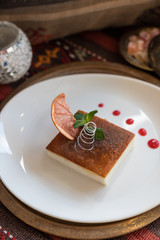 Turkish Traditional Dessert, Milk Baked Pudding Kazandibi