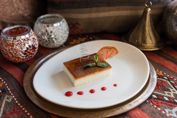 Turkish Traditional Dessert, Milk Baked Pudding Kazandibi