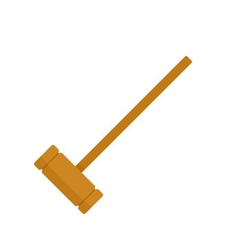 Croquet Wood Mallet Icon. Flat Illustration Of Croquet Wood Mallet Vector Icon For Web Design