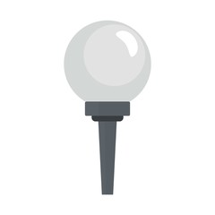 Golf ball on stand icon. Flat illustration of golf ball on stand vector icon for web design