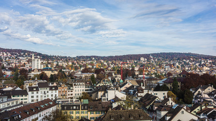Fototapeta na wymiar Downtown of Zurich. Beautiful view of the historic city center of Zurich