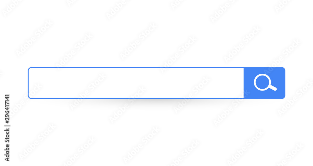 Aufkleber Search bar. Horizontal linear border with text input field, magnifying glass icon in frame. Simple flat searching button design for seo, networking technology, web ui, internet navigation, web browser