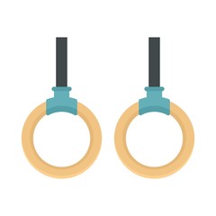Wood sport rings icon. Flat illustration of wood sport rings vector icon for web design