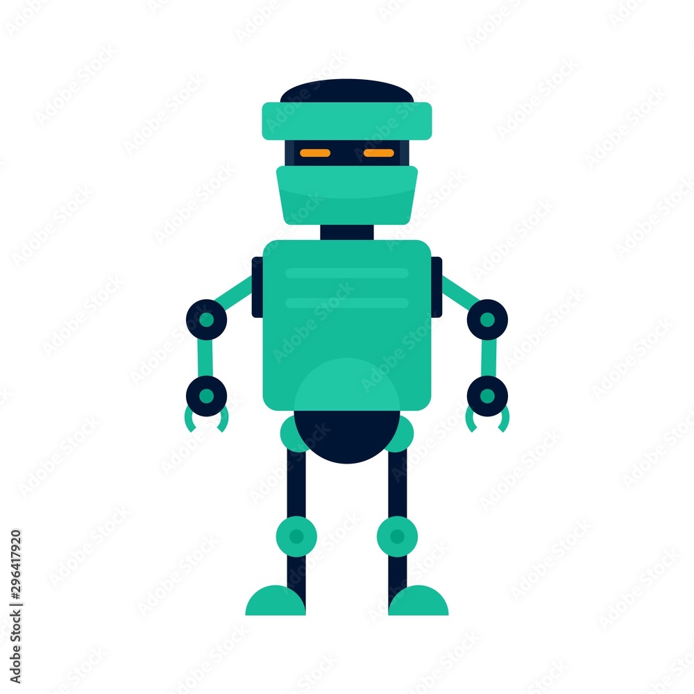 Poster artificial robot icon. flat illustration of artificial robot vector icon for web design