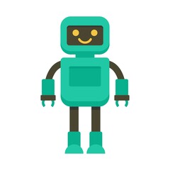Intelligent robot icon. Flat illustration of intelligent robot vector icon for web design