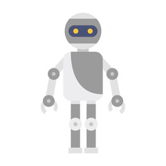 Machine humanoid icon. Flat illustration of machine humanoid vector icon for web design