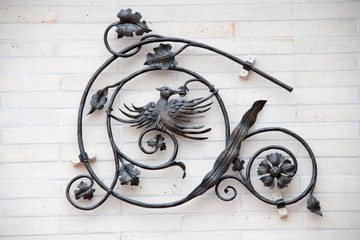 black iron bird wall mount