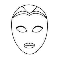 carnival mask face icon, flat design