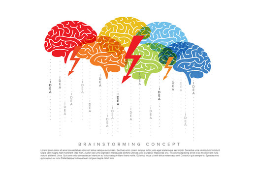 Brainstorming Infographic with Illustrative Elements