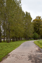 urban park landscape on a cloudy afternoon