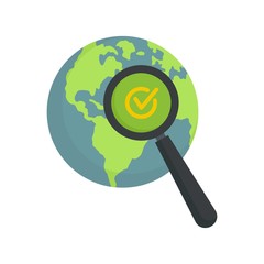 Global market search icon. Flat illustration of global market search vector icon for web design