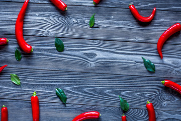 chili food with red pepper on dark background top view mockup