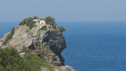 Agios Ioannis church on the top of the rock above the sea