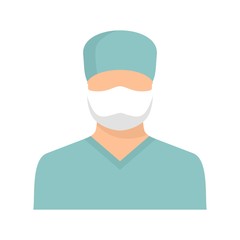 Doctor avatar icon. Flat illustration of doctor avatar vector icon for web design