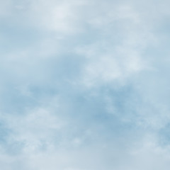 White clouds and blue sky seamless stock illustration.