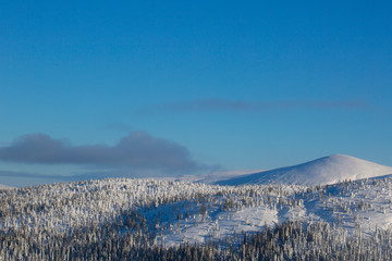 Winter mountains in Kandalaksha