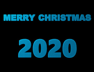 3D render. Merry Christmas. 2020 happy new year letter