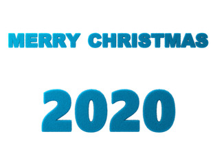 3D render. Merry Christmas. 2020 happy new year letter