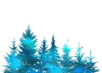 Fototapeta premium The Christmas tree silhouette is natural. Vector illustration