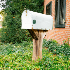Old mail box. Vintage metal  post box