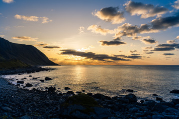 Sunset in Eggum coast, Lofoten, Norway