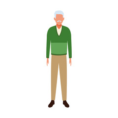 avatar old man icon, flat design