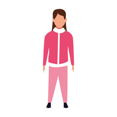 avatar girl with pink jacket icon