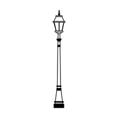 Streetlight vintage lamp icon, flat design