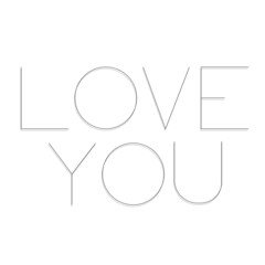 love you lettering thin lines