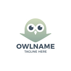 Cute Owl head logo template vector icon illustration Design