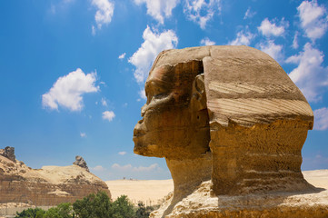 Great Sphinx in Cairo  -  Giza   district 